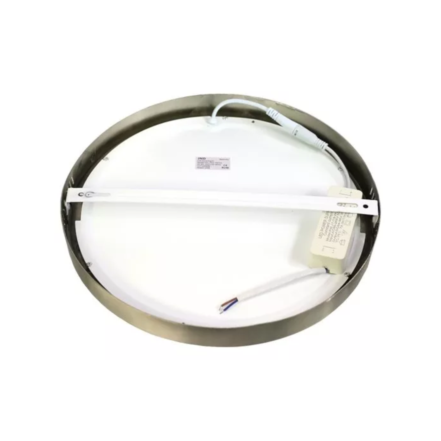 FOCO PANEL LED PLAFÓN SOBREPUESTO REDONDO LUZ CÁLIDA 220V 3000-3500°K NÍQUEL BLANCO 30 CM - 3
