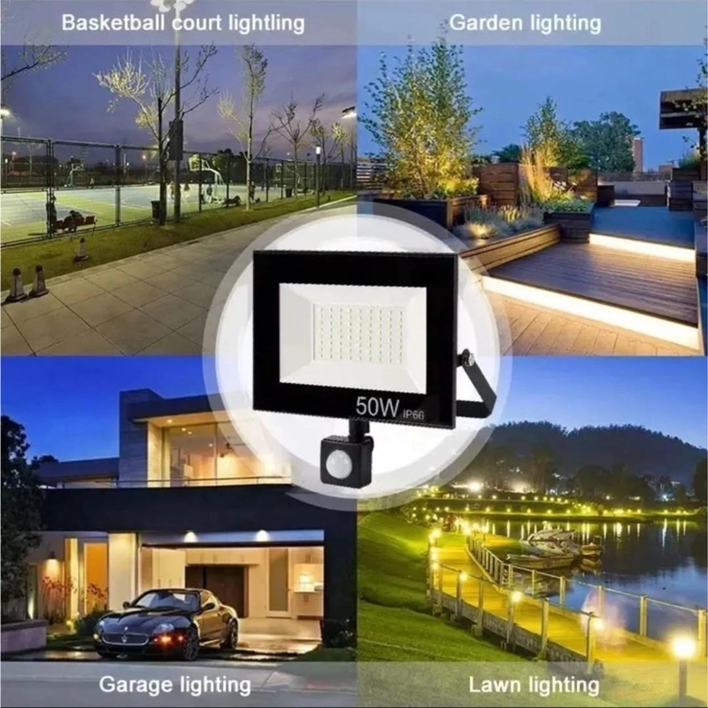 FOCO IMPORTCLICK LED EXTERIOR SENSOR MOVIMIENTO LUZ FRÍO 220 V 9X11X2.7 CM BLANCO - 5