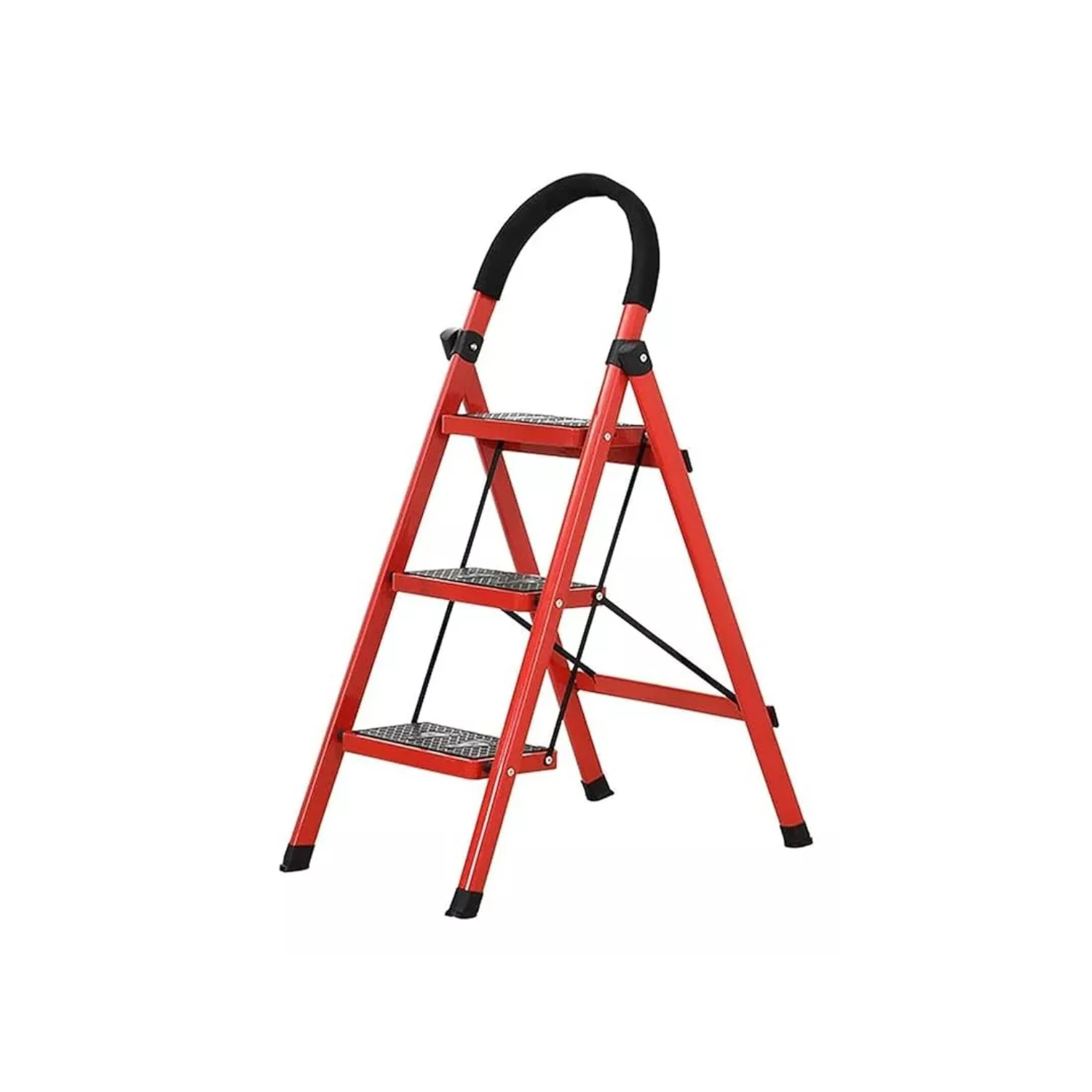 ESCALERA IMPORTCLICK 3 PELDAÑO ANTIDESLIZANTE PLEGABLE AMPLIO ALTURA 63 M - 1