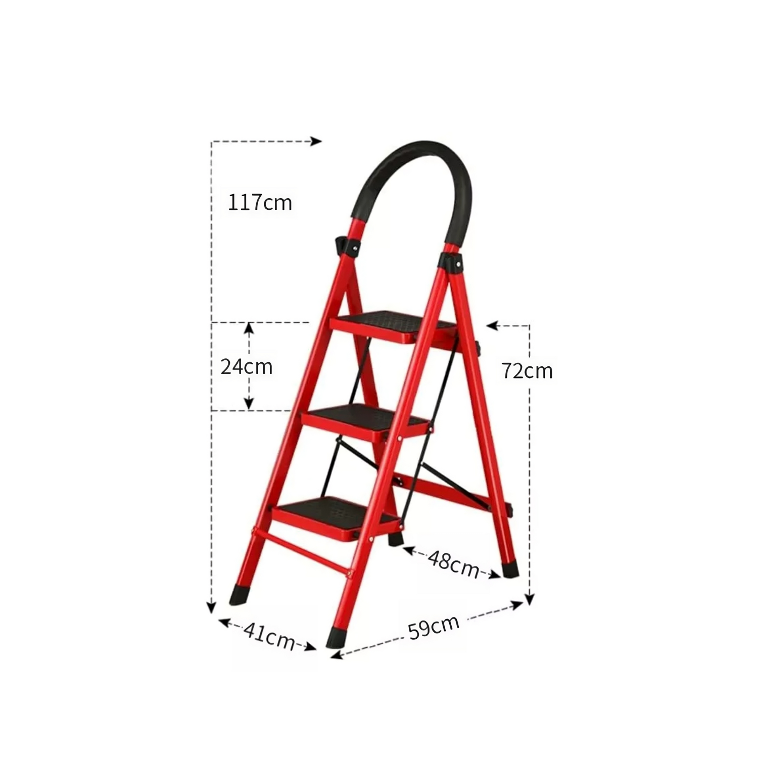 ESCALERA IMPORTCLICK 3 PELDAÑO ANTIDESLIZANTE PLEGABLE AMPLIO ALTURA 63 M - 3