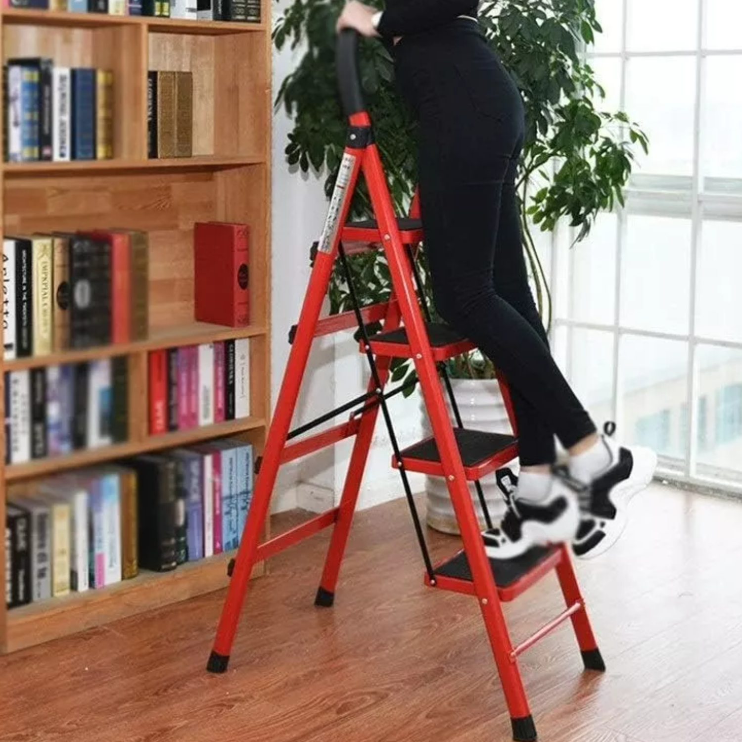 ESCALERA IMPORTCLICK 3 PELDAÑO ANTIDESLIZANTE PLEGABLE AMPLIO ALTURA 63 M - 5