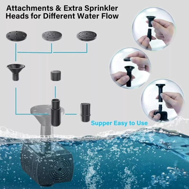 BOMBA AGUA FUENTE IMPORTCLICK PISCINA PANEL ENERGÍA SOLAR SUMERGIBLE 1.4 W - 4