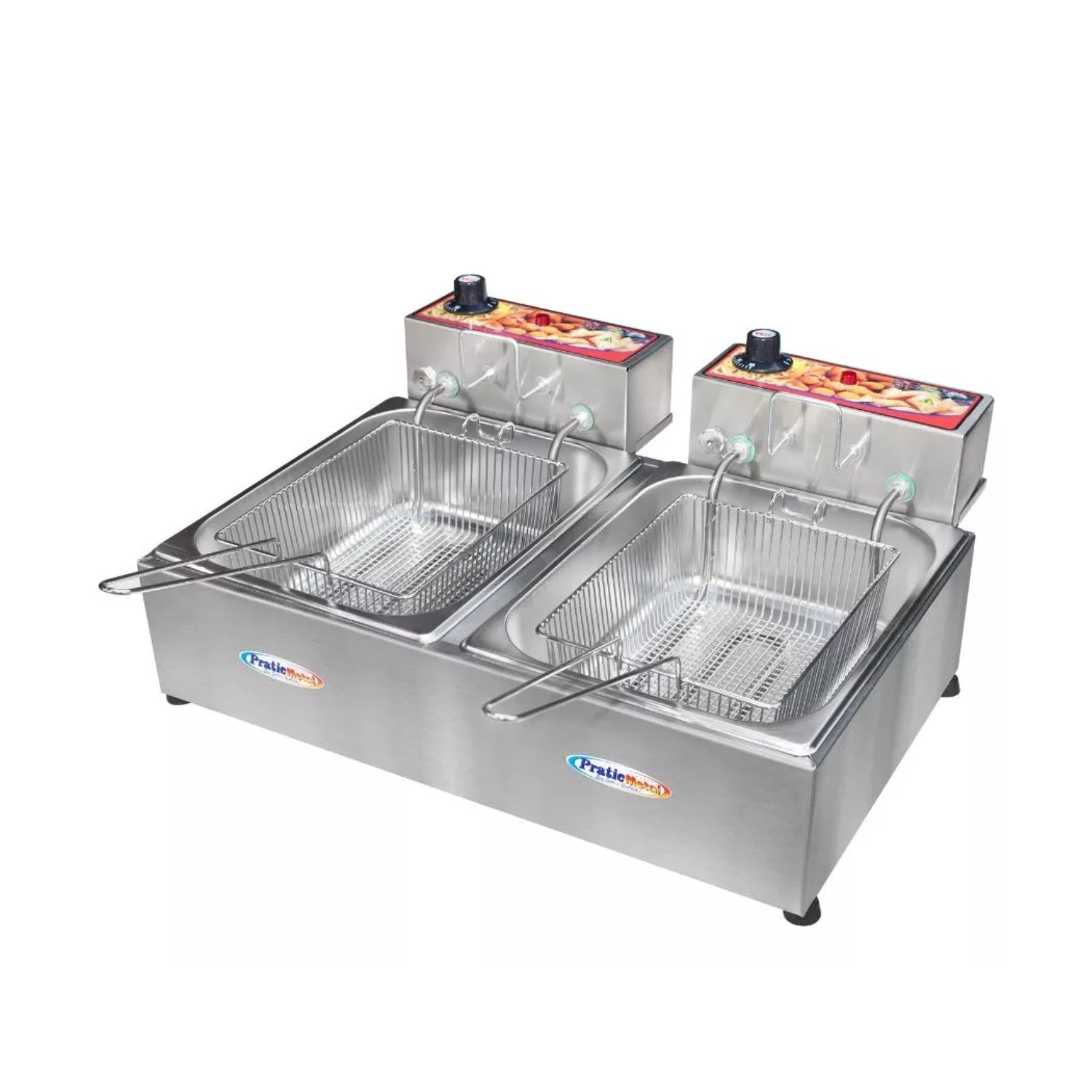 FREIDORA ELÉCTRICA INDUSTRIAL 2 CANASTOS ACERO INOXIDABLE 10 LITROS 220V - 1