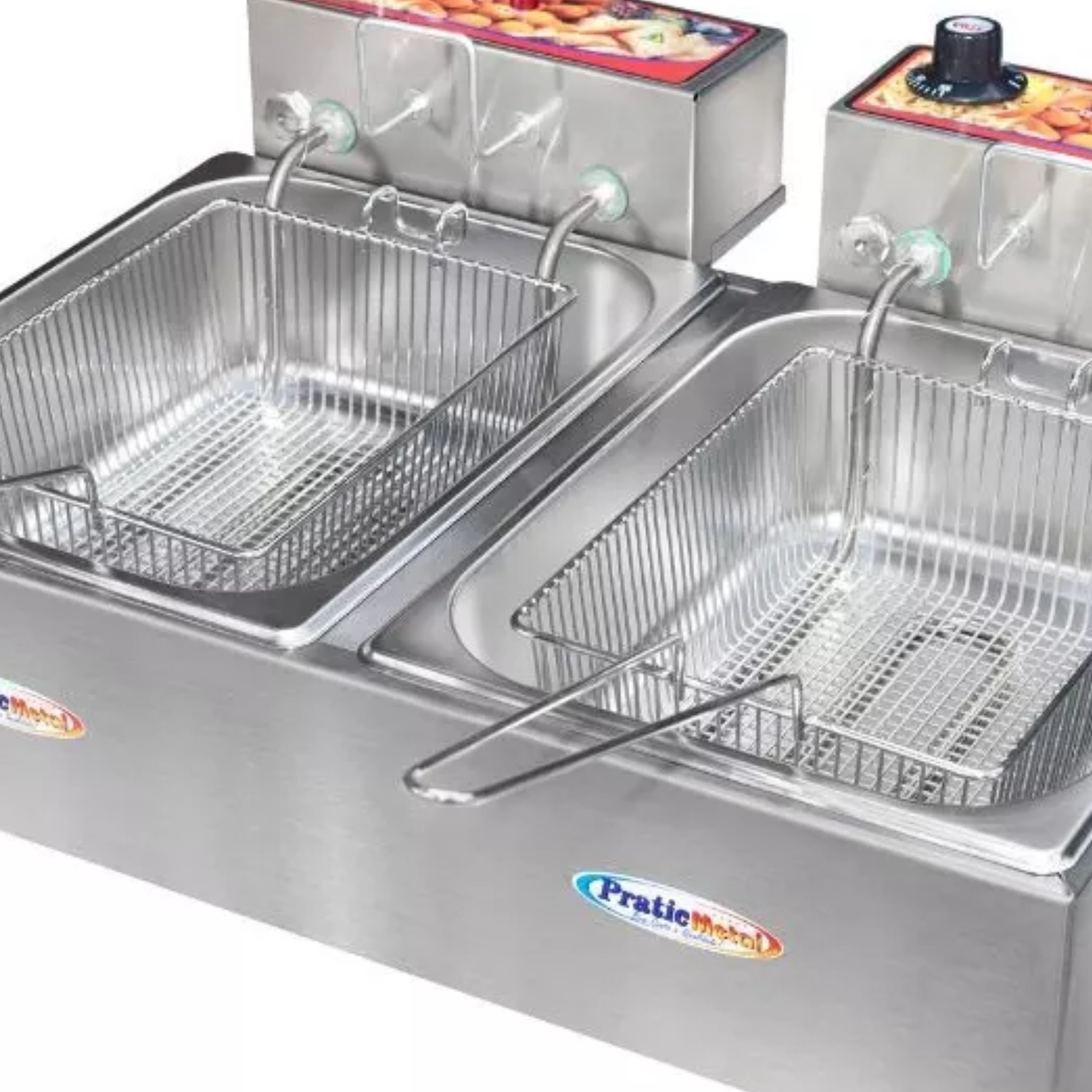 FREIDORA ELÉCTRICA INDUSTRIAL 2 CANASTOS ACERO INOXIDABLE 10 LITROS 220V - 2