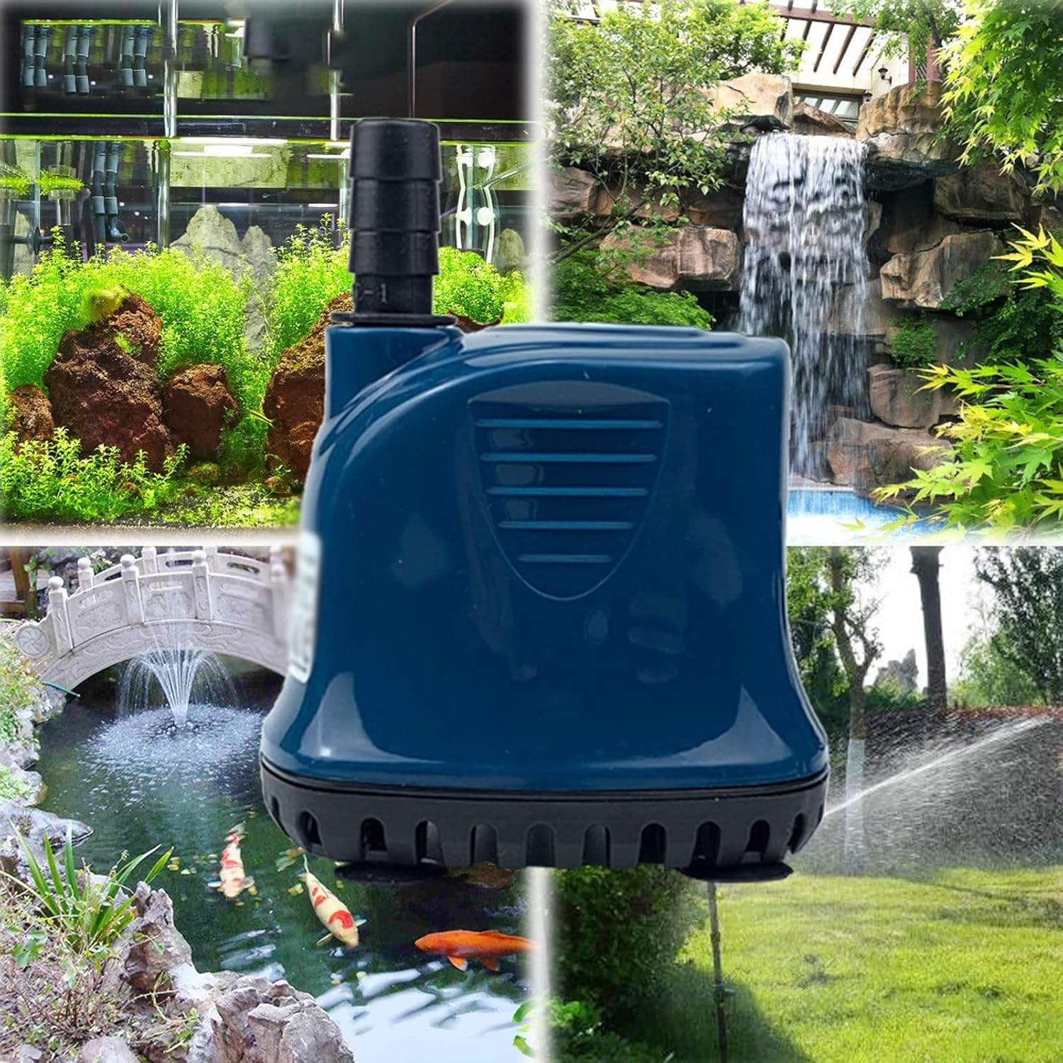 BOMBA AGUA FUENTE IMPORTCLICK PILETAS PECERAS SUMERGIBLE 25 W AZUL - 1
