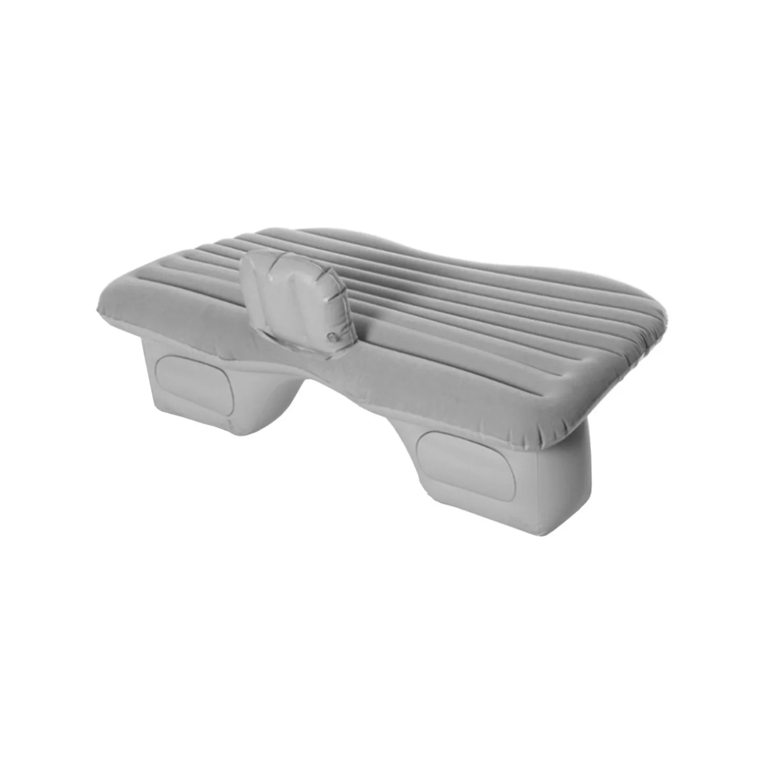 COLCHÓN INFLABLE IMPORTCLICK 48 CM X 89 CM AUTOMÓVIL 2 ALMOHADAS + COMPRESOR GRIS - 1