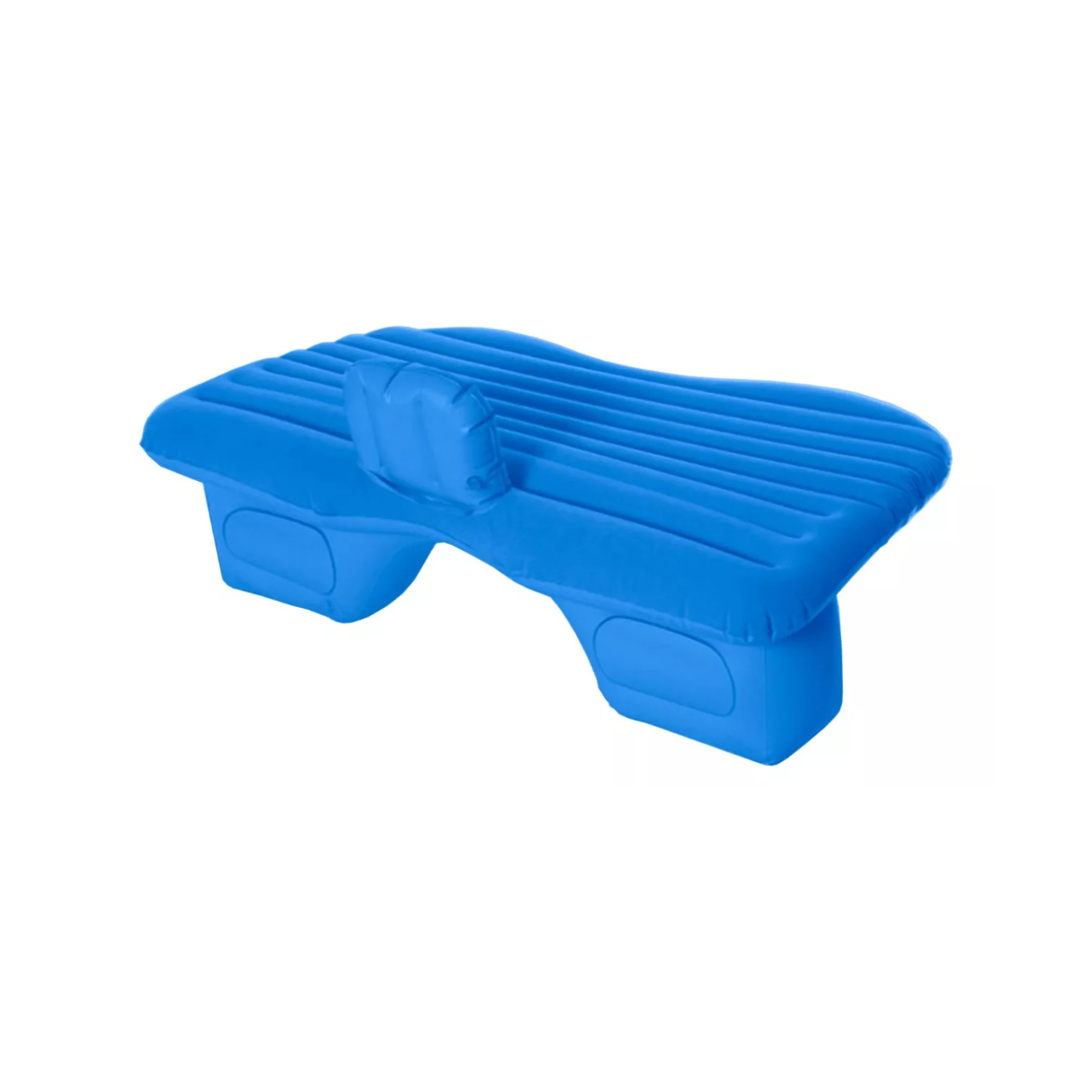 COLCHÓN INFLABLE IMPORTCLICK 48 CM X 89 CM AUTOMÓVIL 2 ALMOHADAS + COMPRESOR AZUL - 1