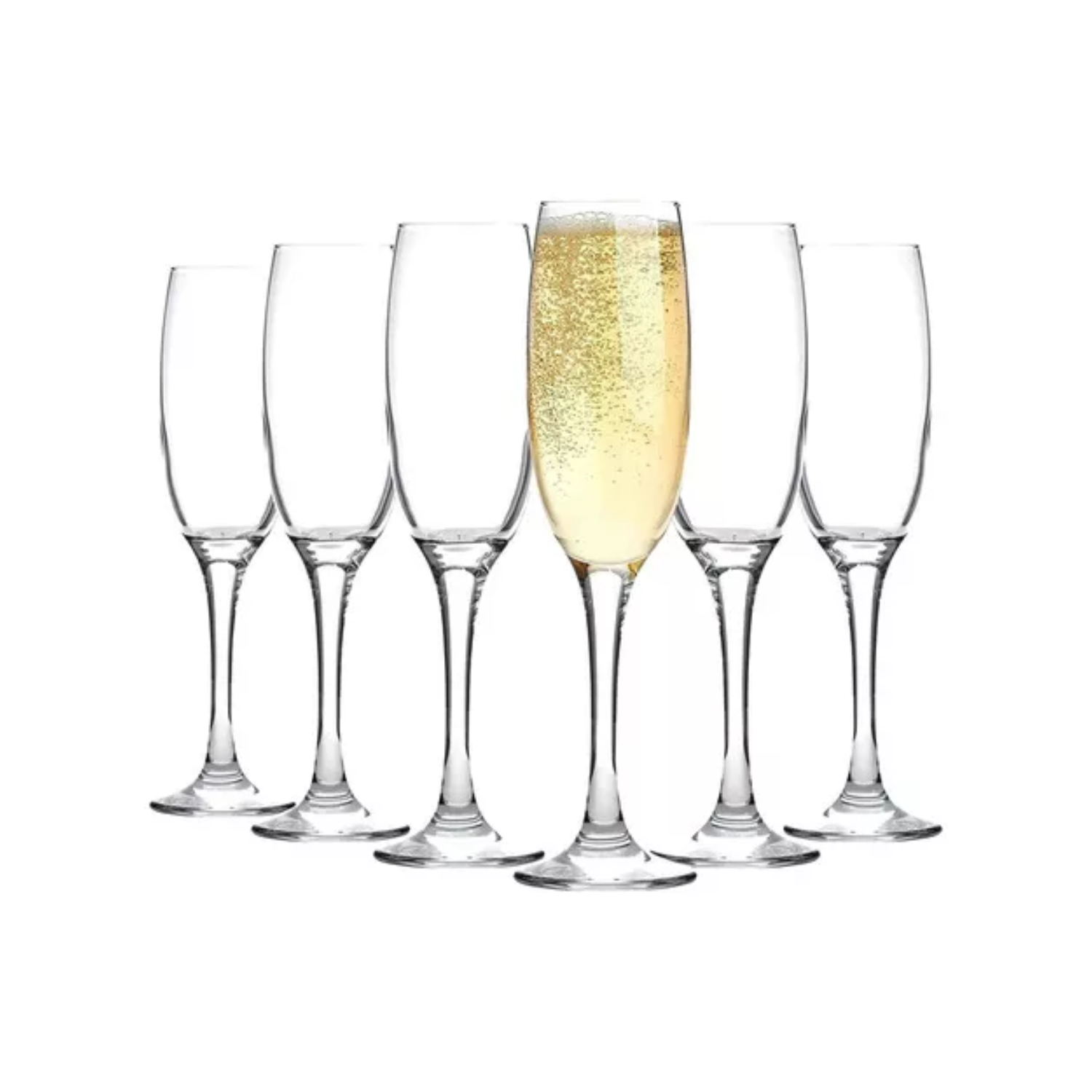 SET 6 COPAS CHAMPAÑA VIDRIO 176 ML TRANSPARENTE - 4