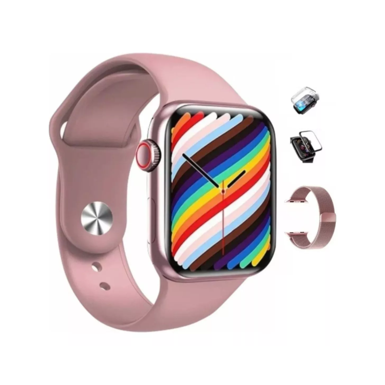 RELOJ DE PULSERA IMPORTCLICK INTELIGENTE SMARTWATCH BLUETOOTH ACTIVIDAD CARDÍACA DEPORTE ROSADA - 3