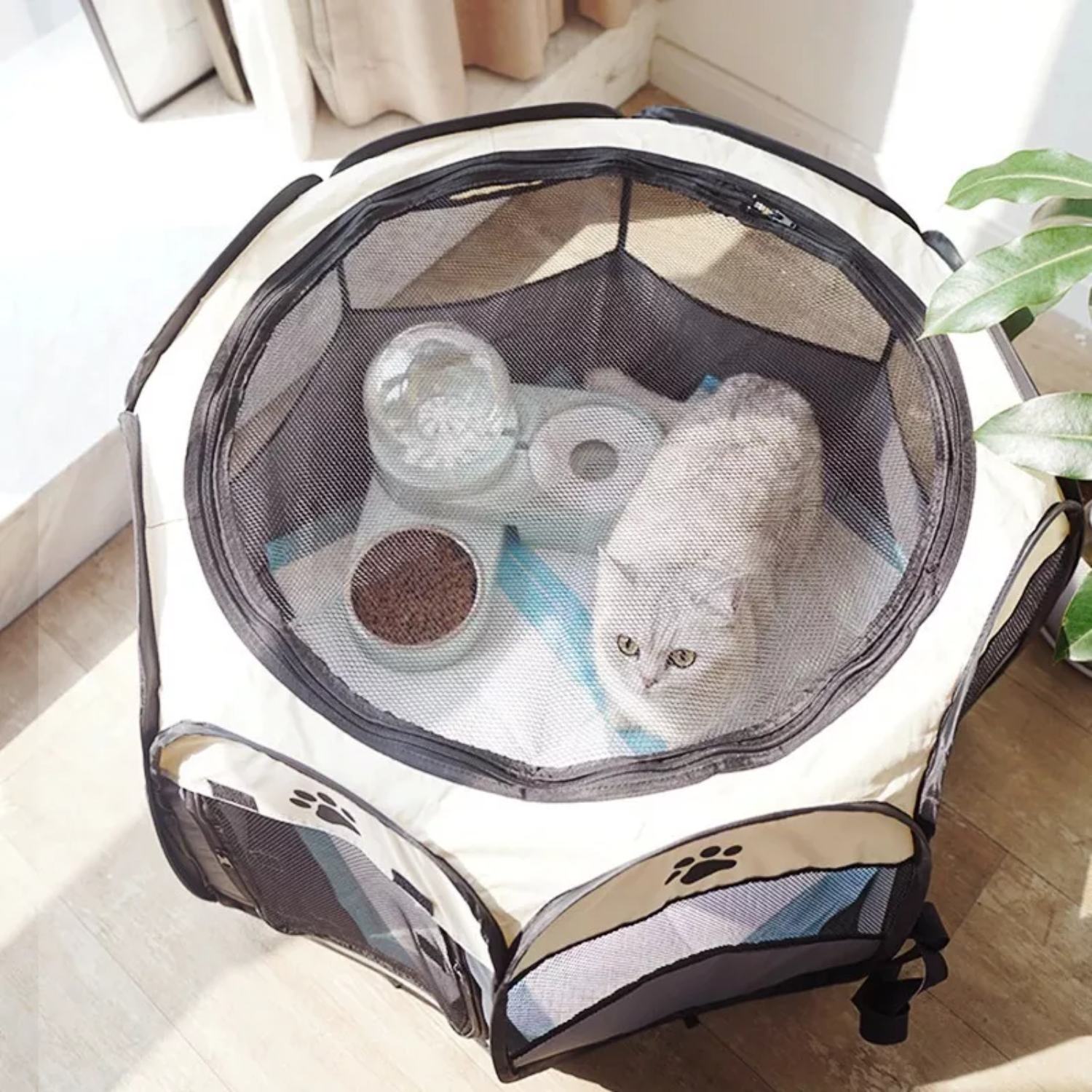 CORRAL PERROS GATOS IMPORTCLICK PORTÁTIL MULTIFUNCIONAL TALLA L MARRÓN - 5