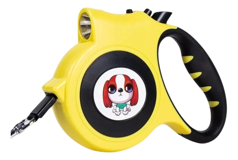 CORREA PERROS IMPORTCLICK MASCOTA RETRÁCTIL AUTOMÁTICA 5 M LINTERNA LED AMARILLO - 1