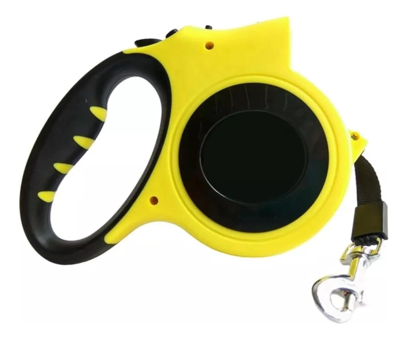 CORREA PERROS IMPORTCLICK MASCOTA RETRÁCTIL AUTOMÁTICA 5 M LINTERNA LED AMARILLO - 2