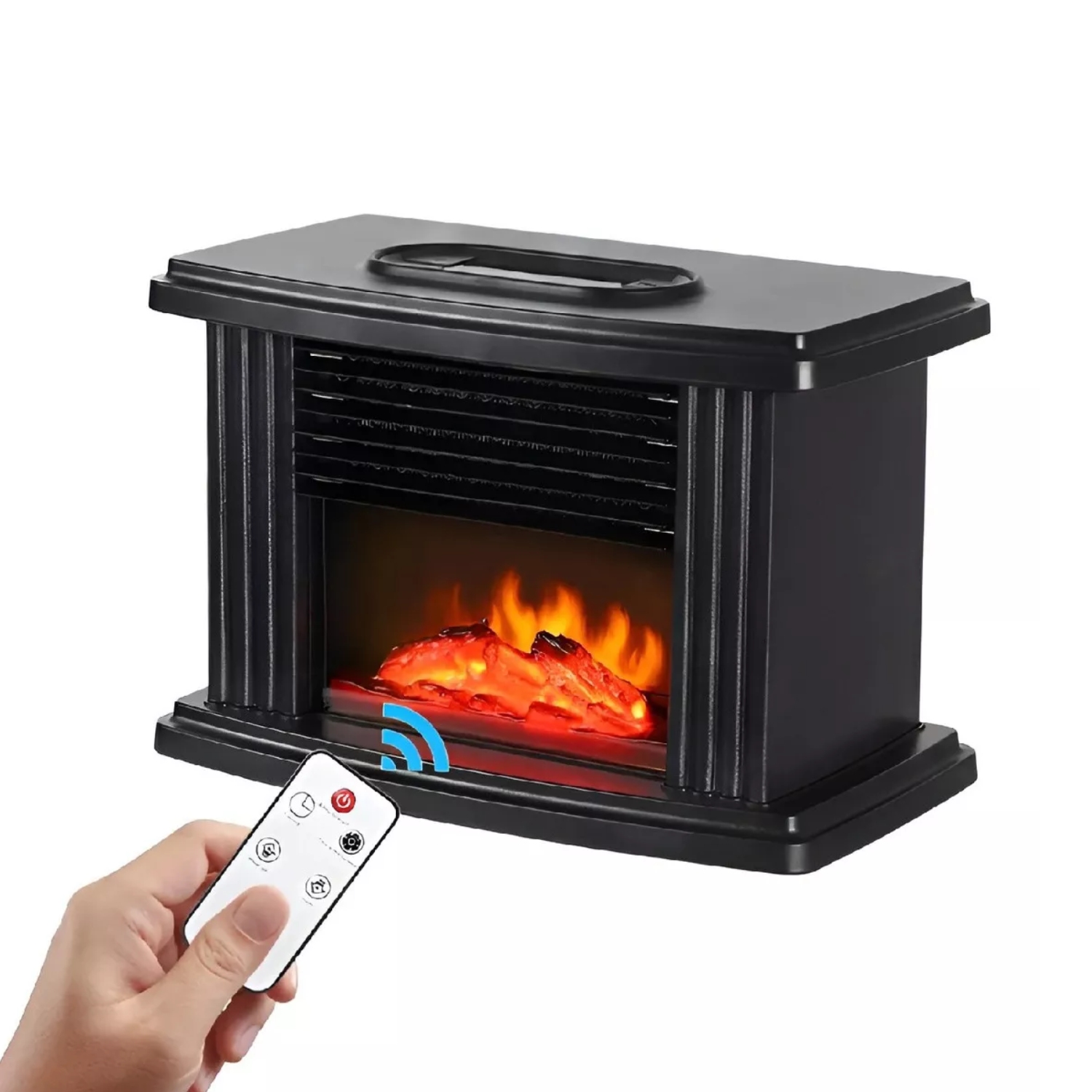 CALEFACTOR IMPORTCLICK ESTUFA ELÉCTRICA TERMOVENTILADOR DISEÑO CHIMENEA NEGRO - 3