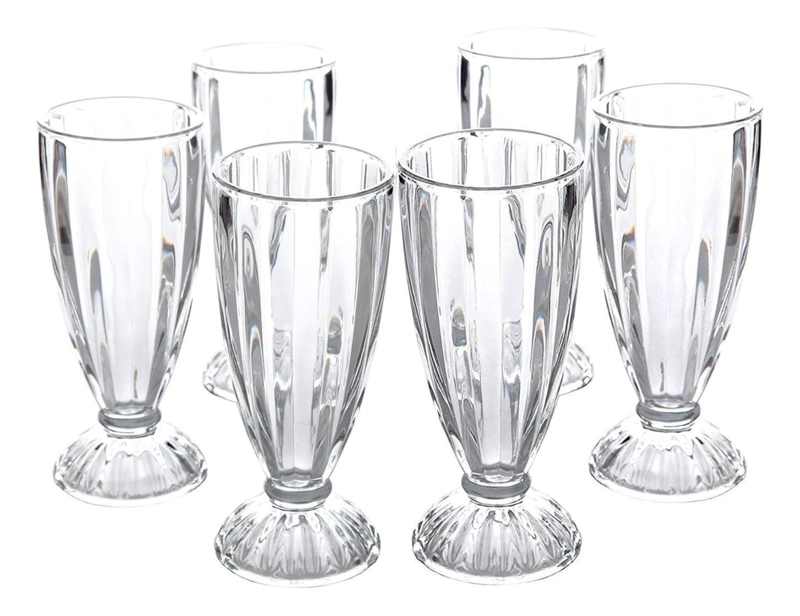 SET 6 COPAS POSTRES MILKSHAKE VIDRIO 369 ML - 1