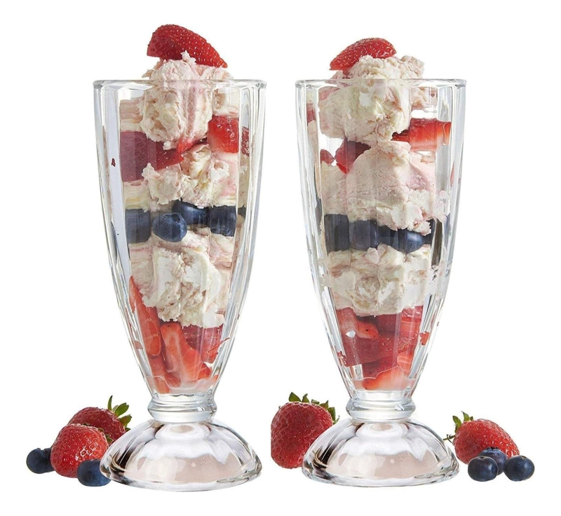 SET 6 COPAS POSTRES MILKSHAKE VIDRIO 369 ML - 2