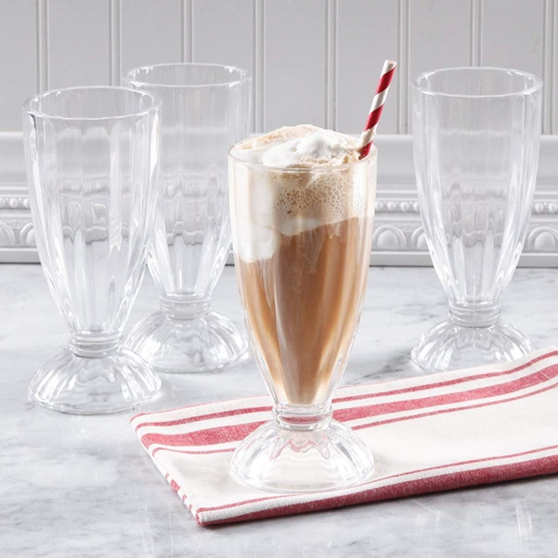 SET 6 COPAS POSTRES MILKSHAKE VIDRIO 369 ML - 5