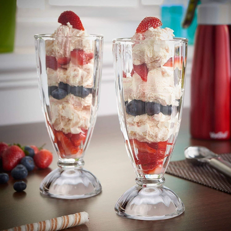 SET 6 COPAS POSTRES MILKSHAKE VIDRIO 369 ML - 6