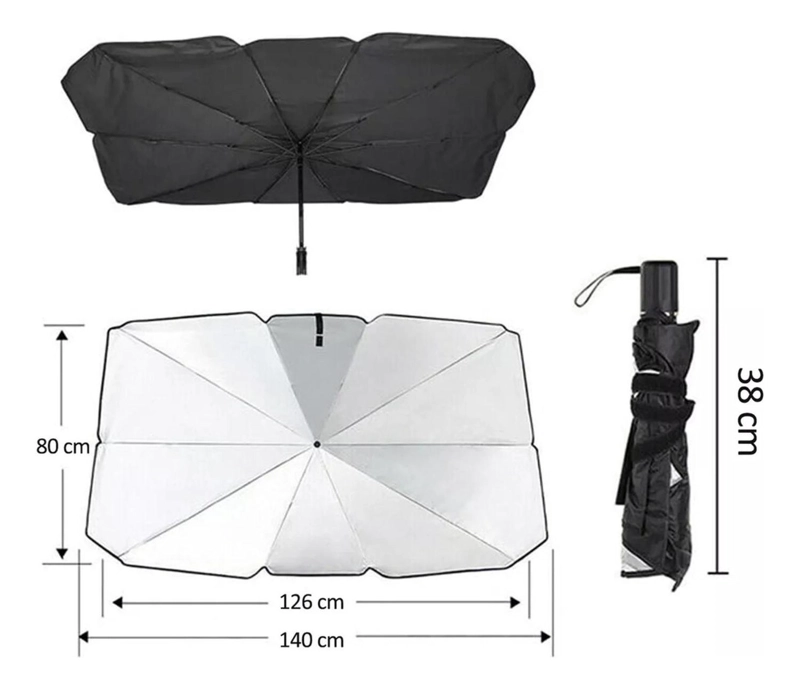 CUBRE PARABRISA IMPORTCLICK AUTOMÓVIL PARASOL QUITASOL 126X80 CM AUT.108 - 6