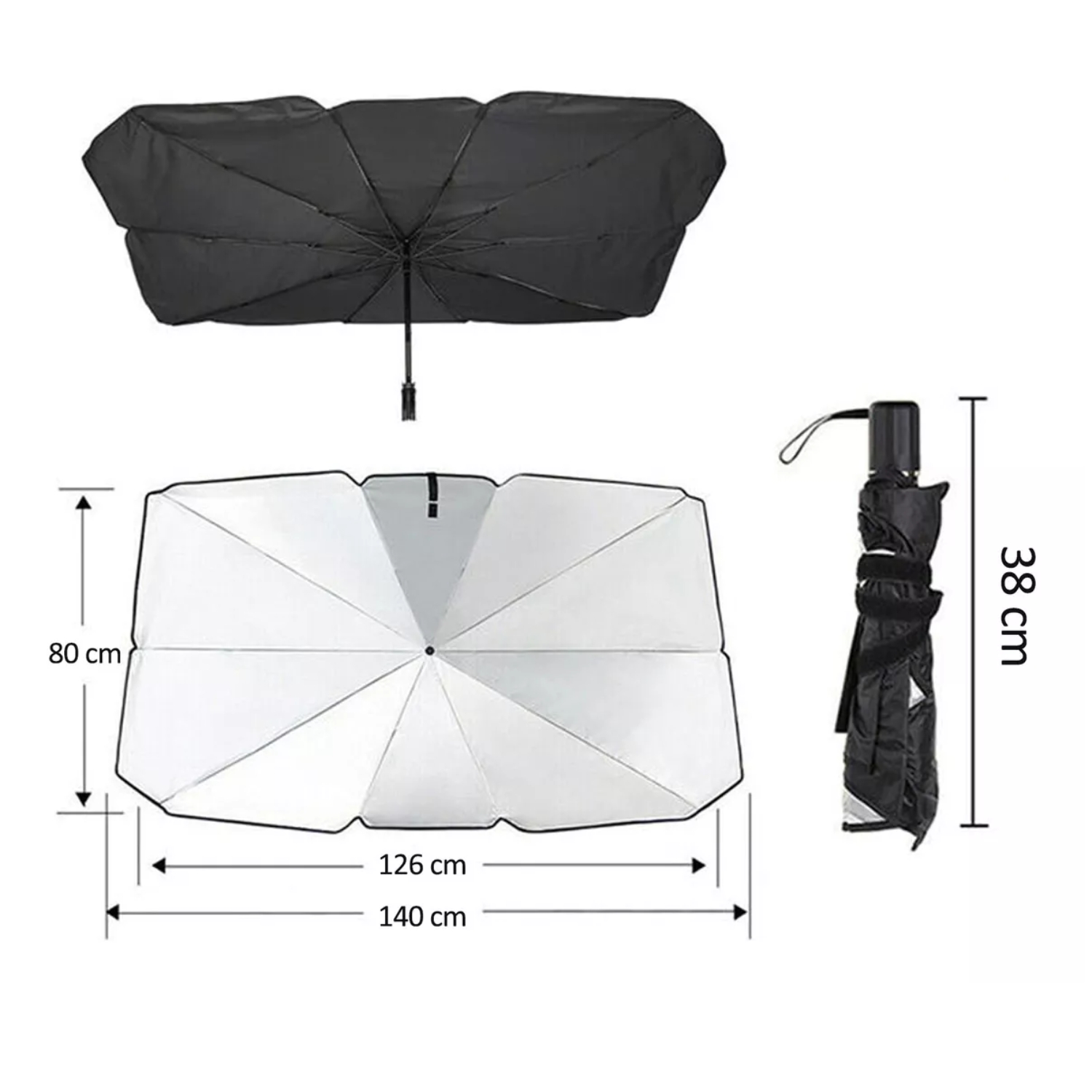 CUBRE PARABRISA IMPORTCLICK AUTOMÓVIL PARASOL QUITASOL 126X80 CM AUT.108 - 6