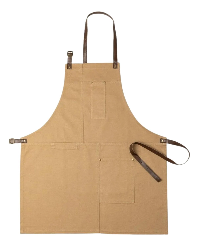 DELANTAL PECHERA ALGODÓN VURCEX KHAKI - 1