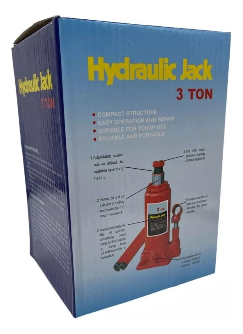 GATA IMPORTCLICK HIDRÁULICA BOTELLA 3 TONELADAS ROJO - 2