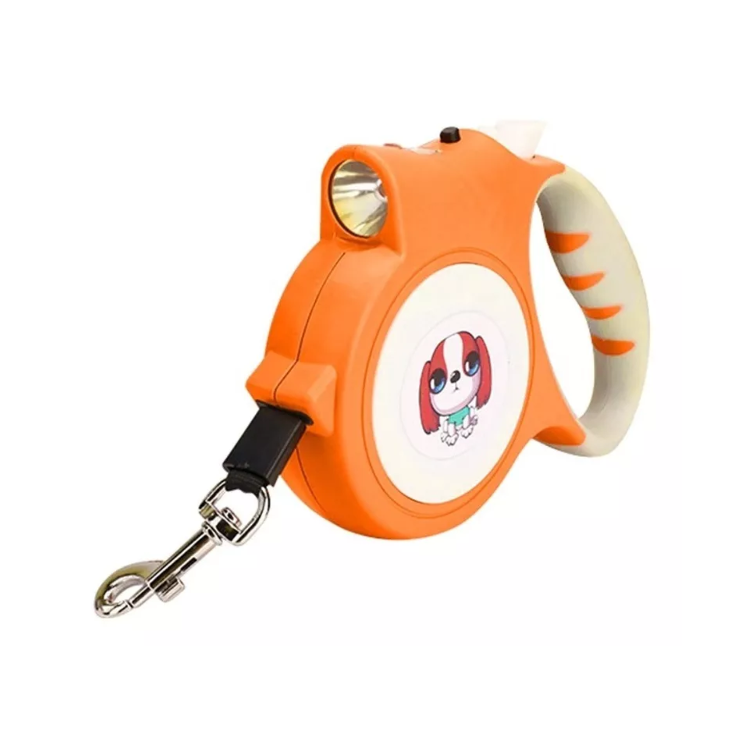 CORREA PERROS IMPORTCLICK MASCOTA RETRÁCTIL AUTOMÁTICA 5 M LINTERNA LED NARANJO - 1