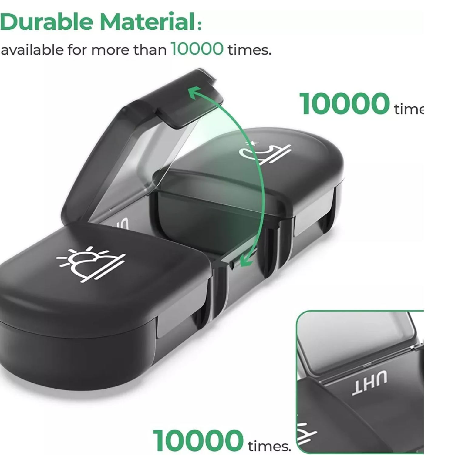 ORGANIZADOR IMPORTCLICK PASTILLERO PORTÁTIL SEMANAL 3 FUNDAS X 7 DÍAS NEGRO - 4