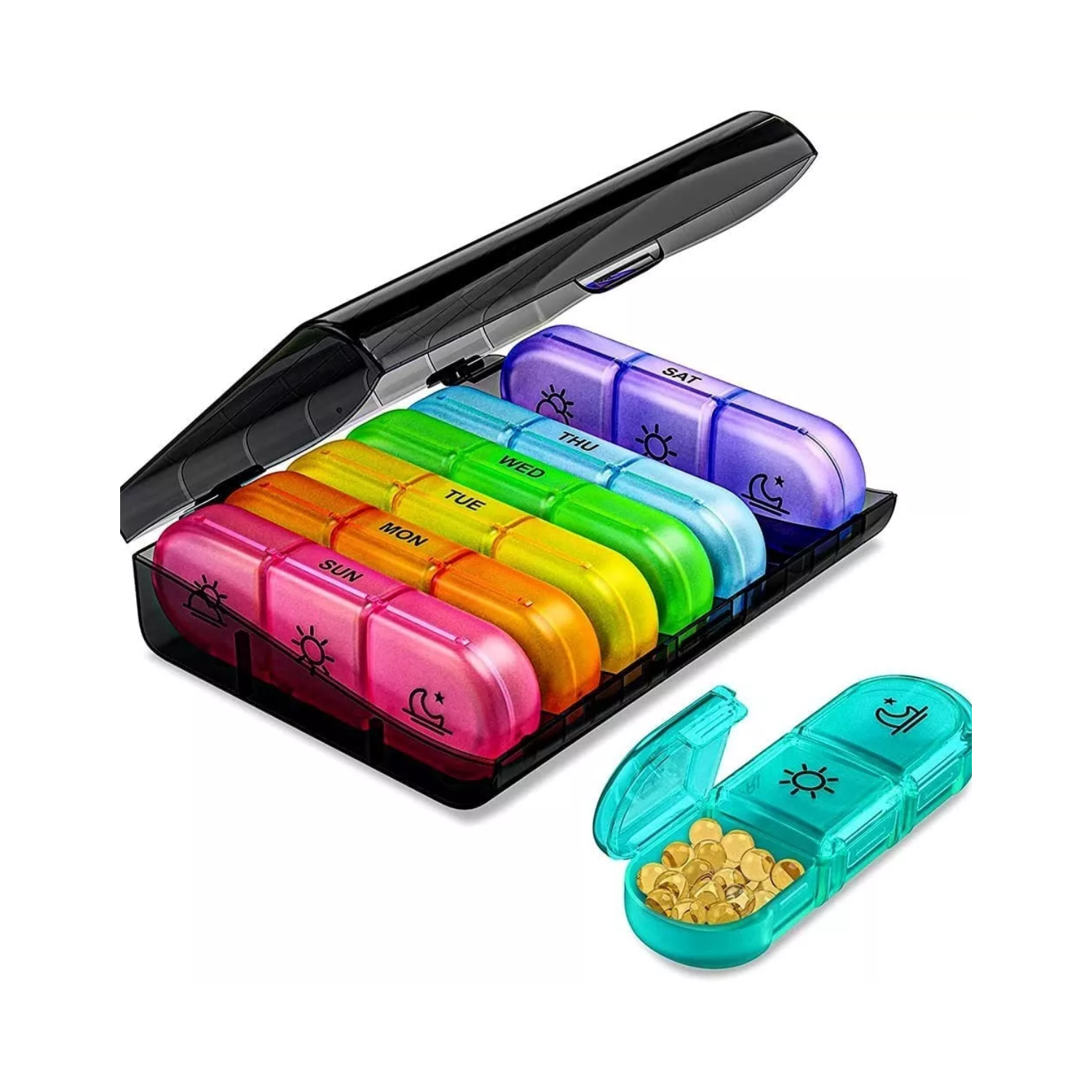 ORGANIZADOR IMPORTCLICK PASTILLERO PORTÁTIL SEMANAL 3 COMP X 7 DÍAS MULTI - 1