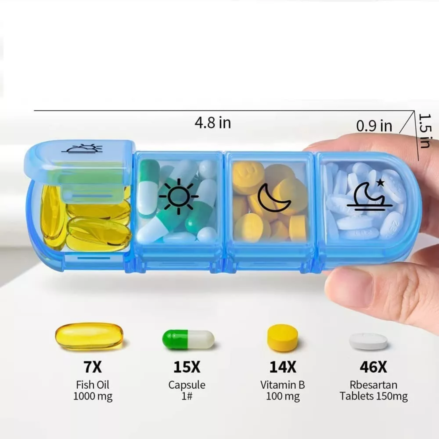 ORGANIZADOR IMPORTCLICK PASTILLERO PORTÁTIL SEMANAL 3 COMP X 7 DÍAS MULTI - 2