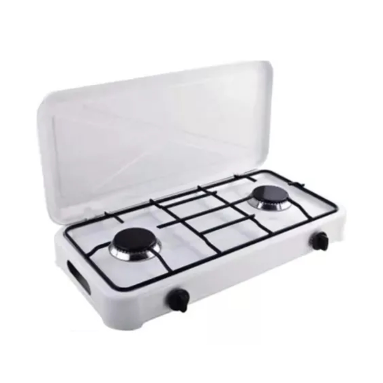 COCINILLA IMPORTCLICK METAL A GAS 2 QUEMADORES TAPA - 3