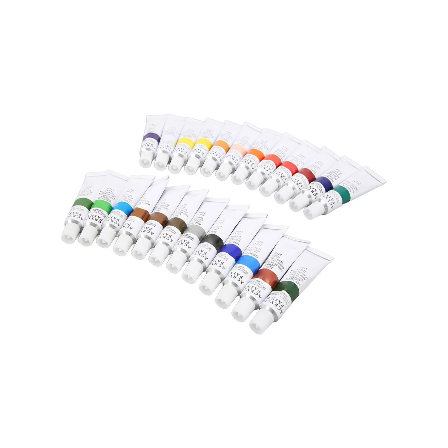 SET IMPORTCLICK 24 PINTURAS ACRÍLICAS COLORES TUBOS 12 ML 3 PINCELES - 2