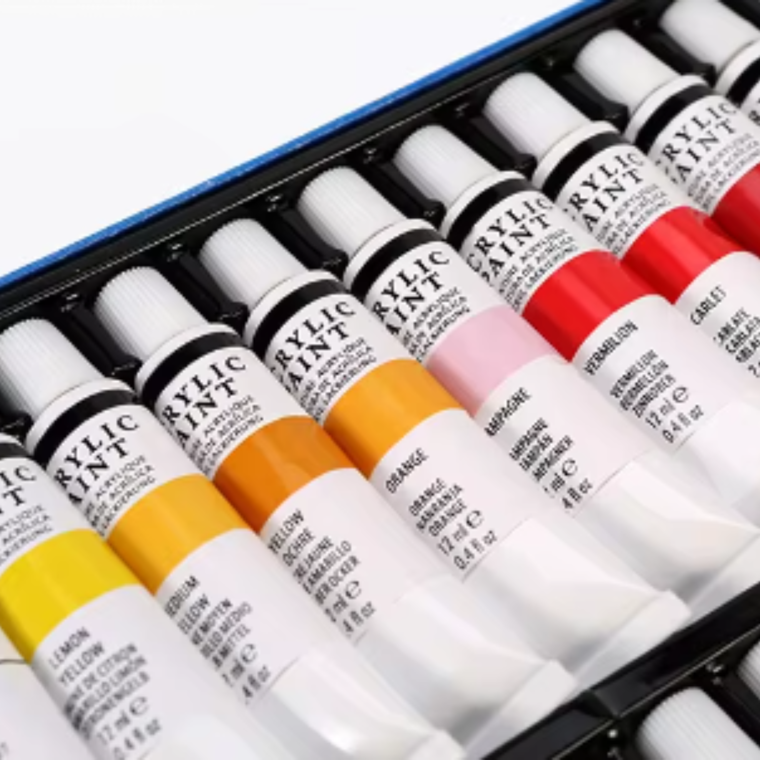 SET IMPORTCLICK 24 PINTURAS ACRÍLICAS COLORES TUBOS 12 ML 3 PINCELES - 3