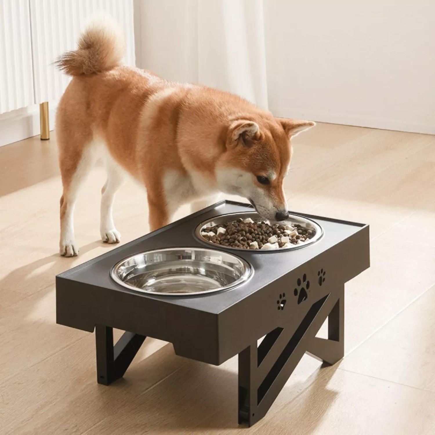 COMEDERO BEBEDERO PERROS AJUSTABLE IMPORTCLICK ACERO PLATO - 5