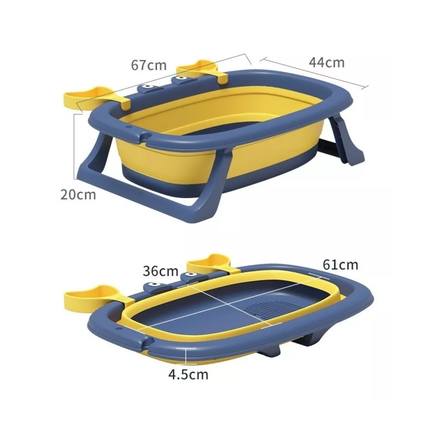 BAÑERA IMPORTCLICK TINA BEBÉ PLEGABLE MALLA REFORZADA CANGREJO 20 L AZUL - 5
