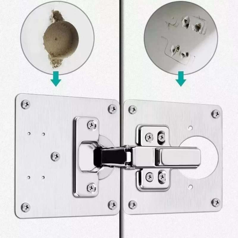 SET IMPORTCLICK 10 PLACAS REPARACIÓN BISAGRA PUERTA ARMARIO MUEBLE - 4
