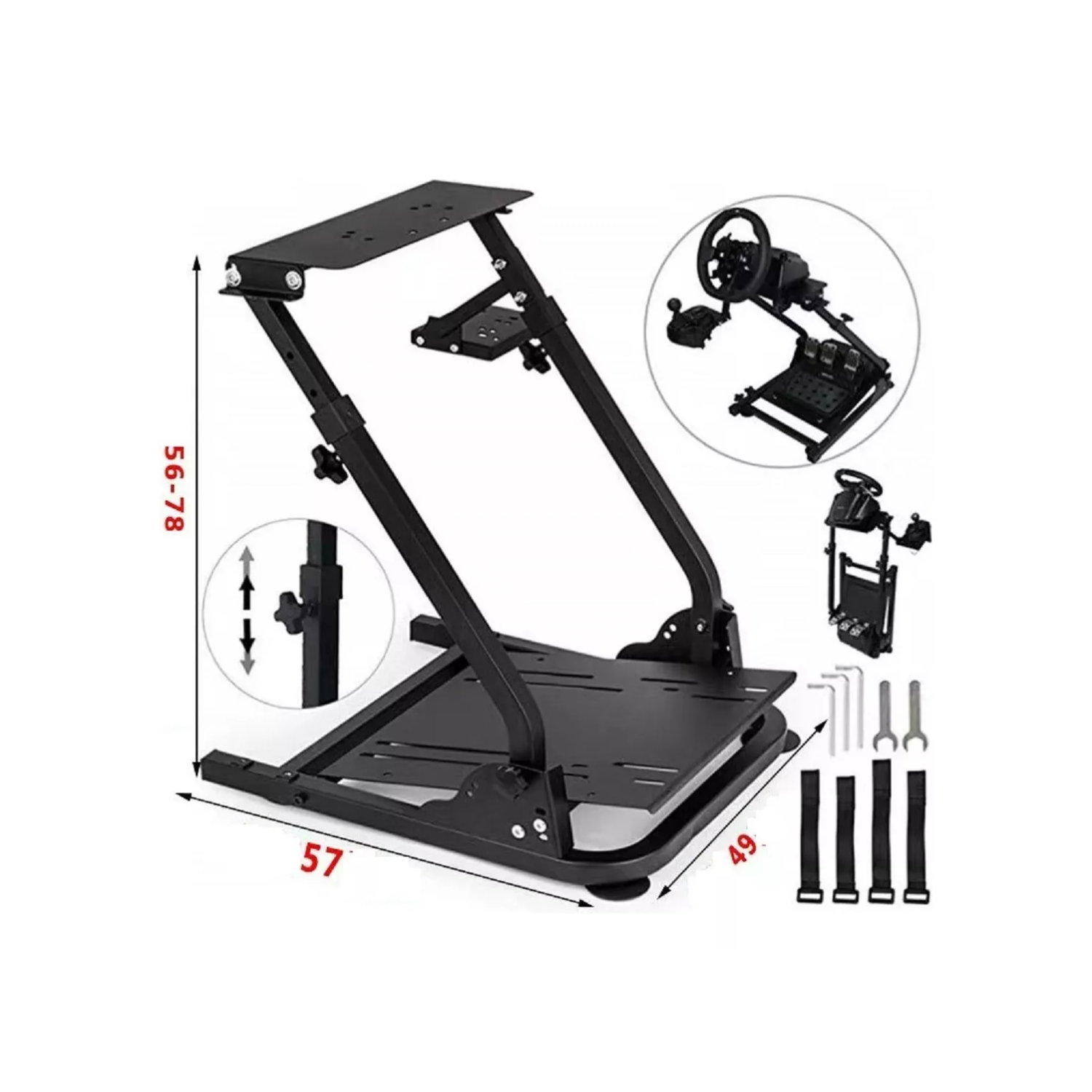 SOPORTE UNIVERSAL IMPORTCLICK VOLANTE AJUSTABLE THRUSTMASTER FANATEC LOGITECH G29 G923 T300 - 2