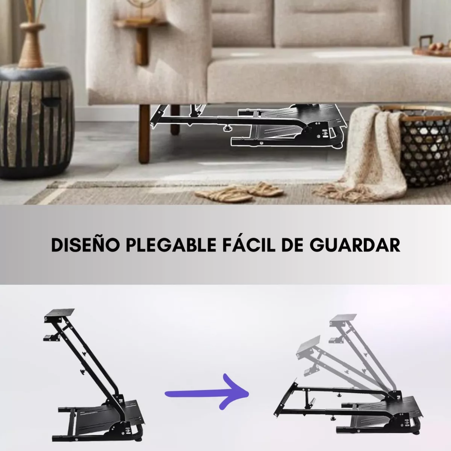 SOPORTE UNIVERSAL IMPORTCLICK VOLANTE AJUSTABLE THRUSTMASTER FANATEC LOGITECH G29 G923 T300 - 4