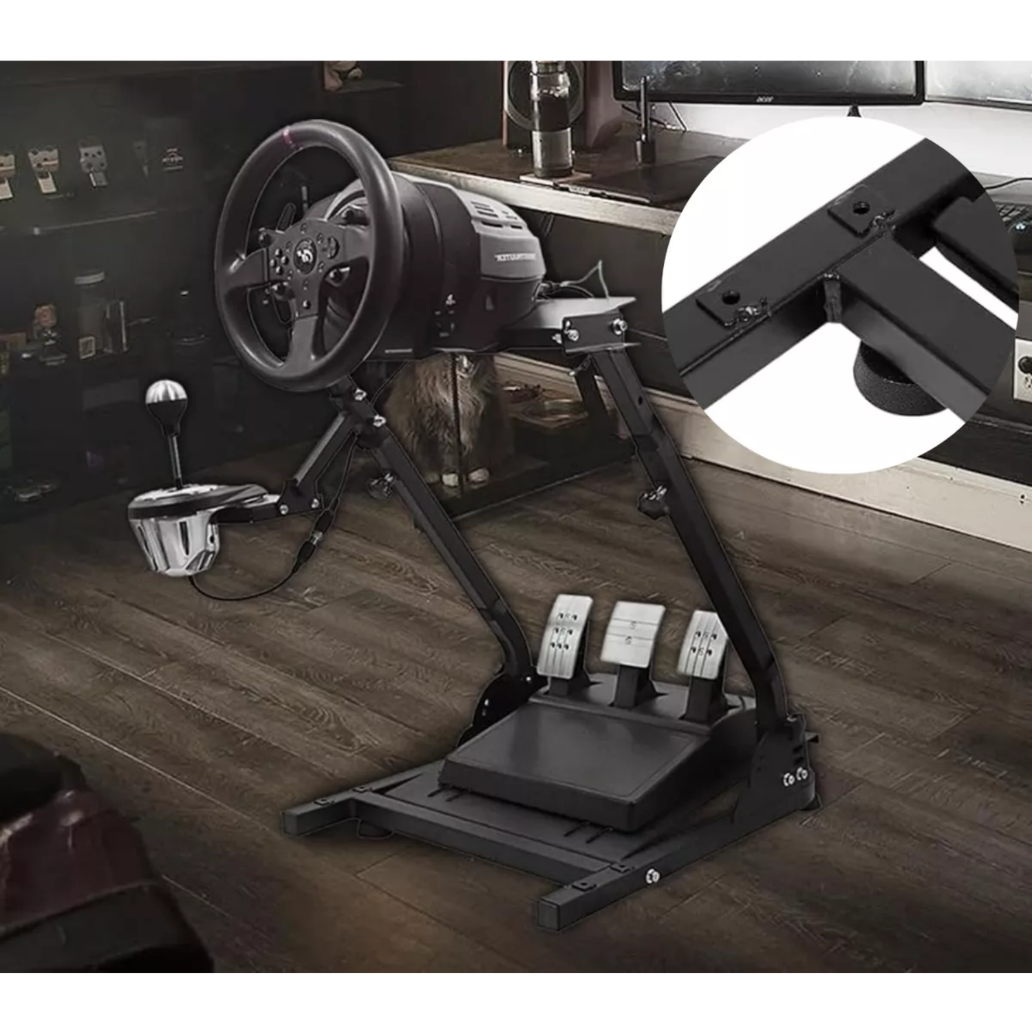 SOPORTE UNIVERSAL IMPORTCLICK VOLANTE AJUSTABLE THRUSTMASTER FANATEC LOGITECH G29 G923 T300 - 5