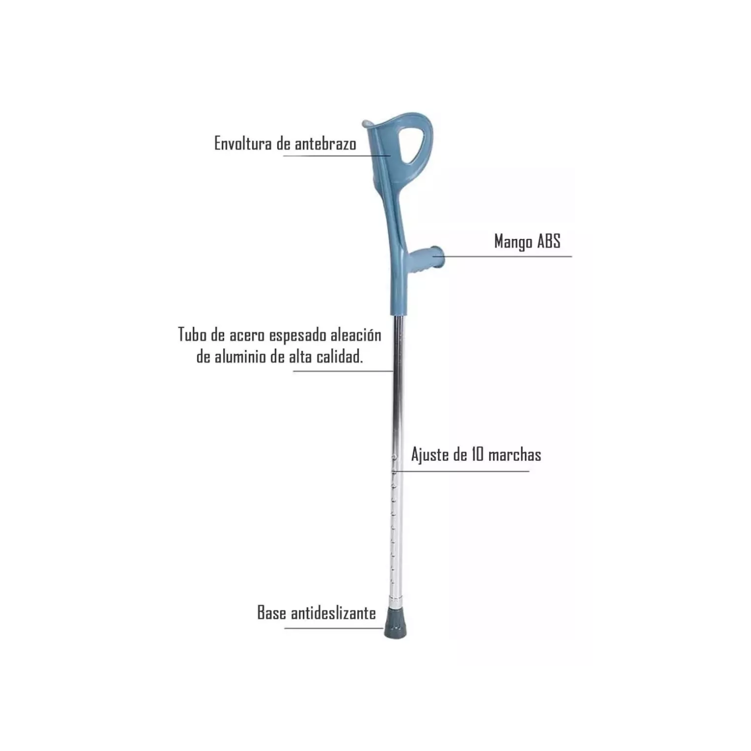 SET IMPORTCLICK 2 MULETAS BASTÓN SALUD DLX PLATEADO - 3