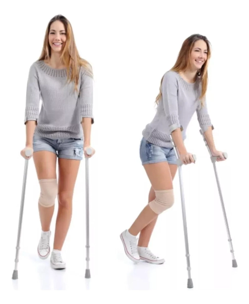 SET IMPORTCLICK 2 MULETAS BASTÓN SALUD DLX PLATEADO - 4