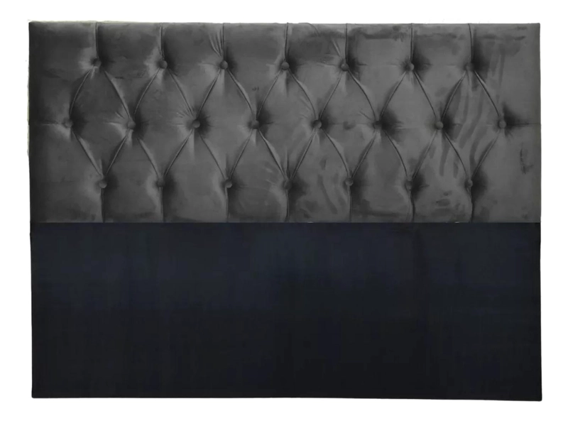 RESPALDO IMPORTCLICK PISO CAPITONÉ PREMIUN SÚPER KING FELPA GRIS OSCURO 200 X 140 CM - 1