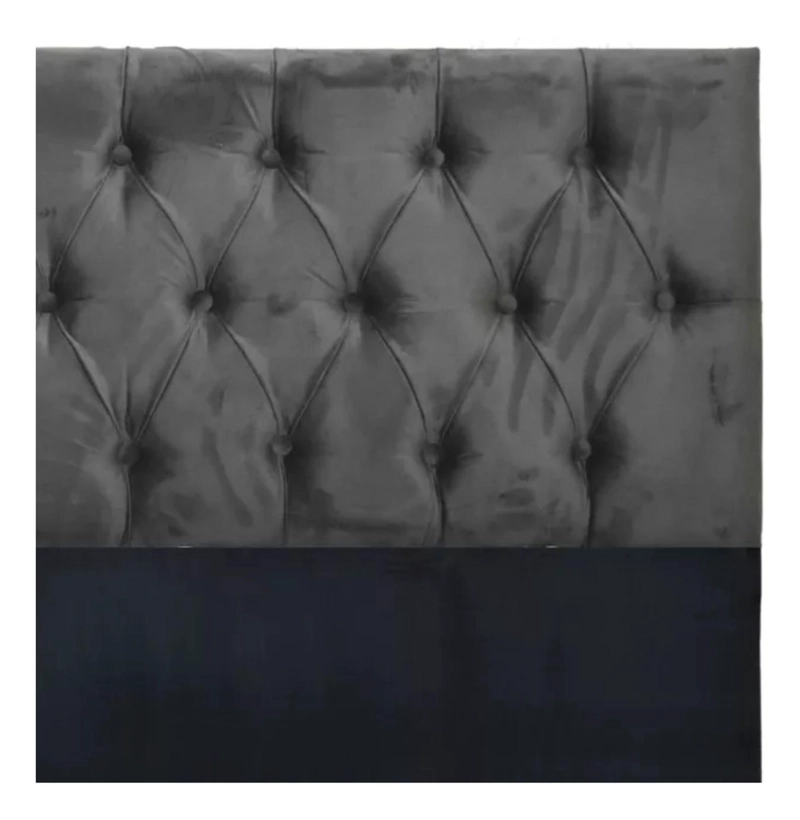 RESPALDO IMPORTCLICK PISO CAPITONÉ PREMIUN SÚPER KING FELPA GRIS OSCURO 200 X 140 CM - 3