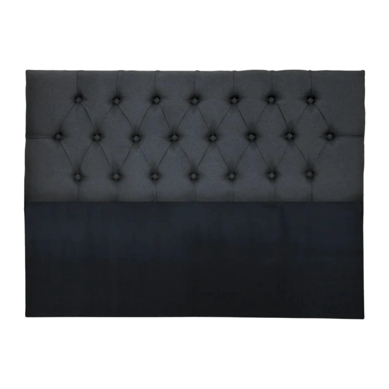 RESPALDO IMPORTCLICK PISO CAPITONÉ PREMIUN SÚPER KING LINO GRIS OSCURO 200 X 140 CM - 1