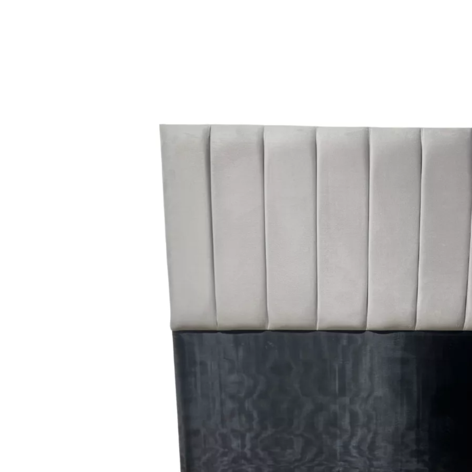 RESPALDO IMPORTCLICK PISO CAPITONÉ PREMIUM LINEAL 2 PLAZAS FELPA GRIS CLARO 150 X 140 CM - 2
