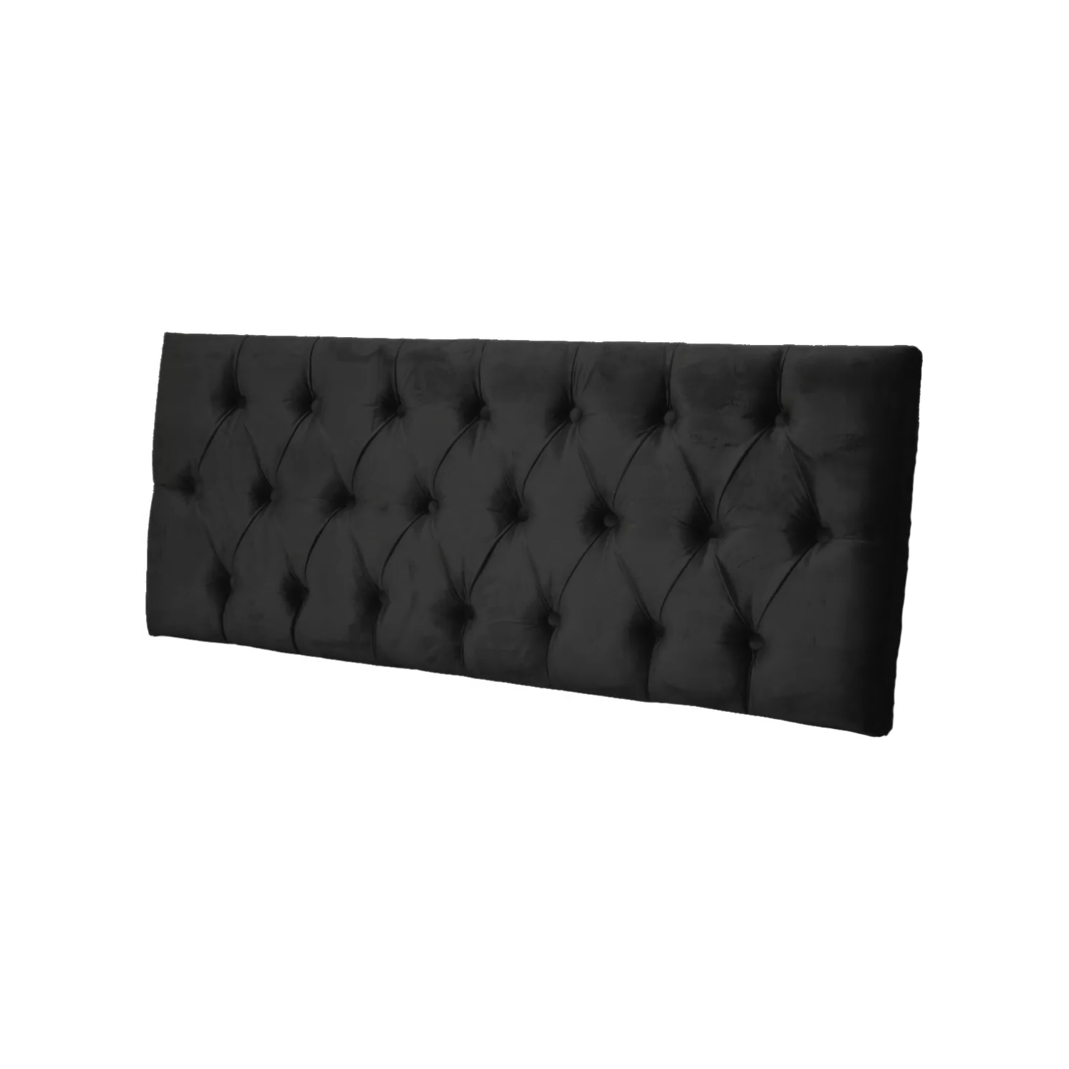 RESPALDO IMPORTCLICK ELEGANTE CAPITONÉ BOTONES KING FELPA NEGRO 180 X 60 CM - 3