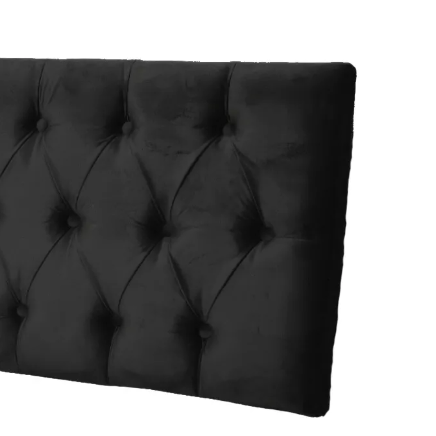 RESPALDO IMPORTCLICK ELEGANTE CAPITONÉ BOTONES KING FELPA NEGRO 180 X 60 CM - 4