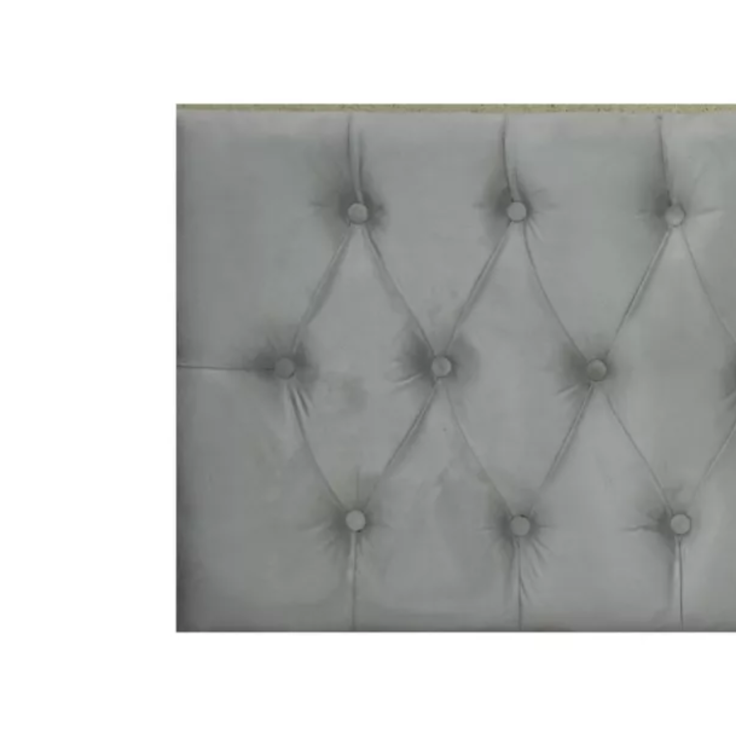 RESPALDO IMPORTCLICK ELEGANTE CAPITONÉ SÚPER KING FELPA GRIS CLARO 200 X 60 CM - 2