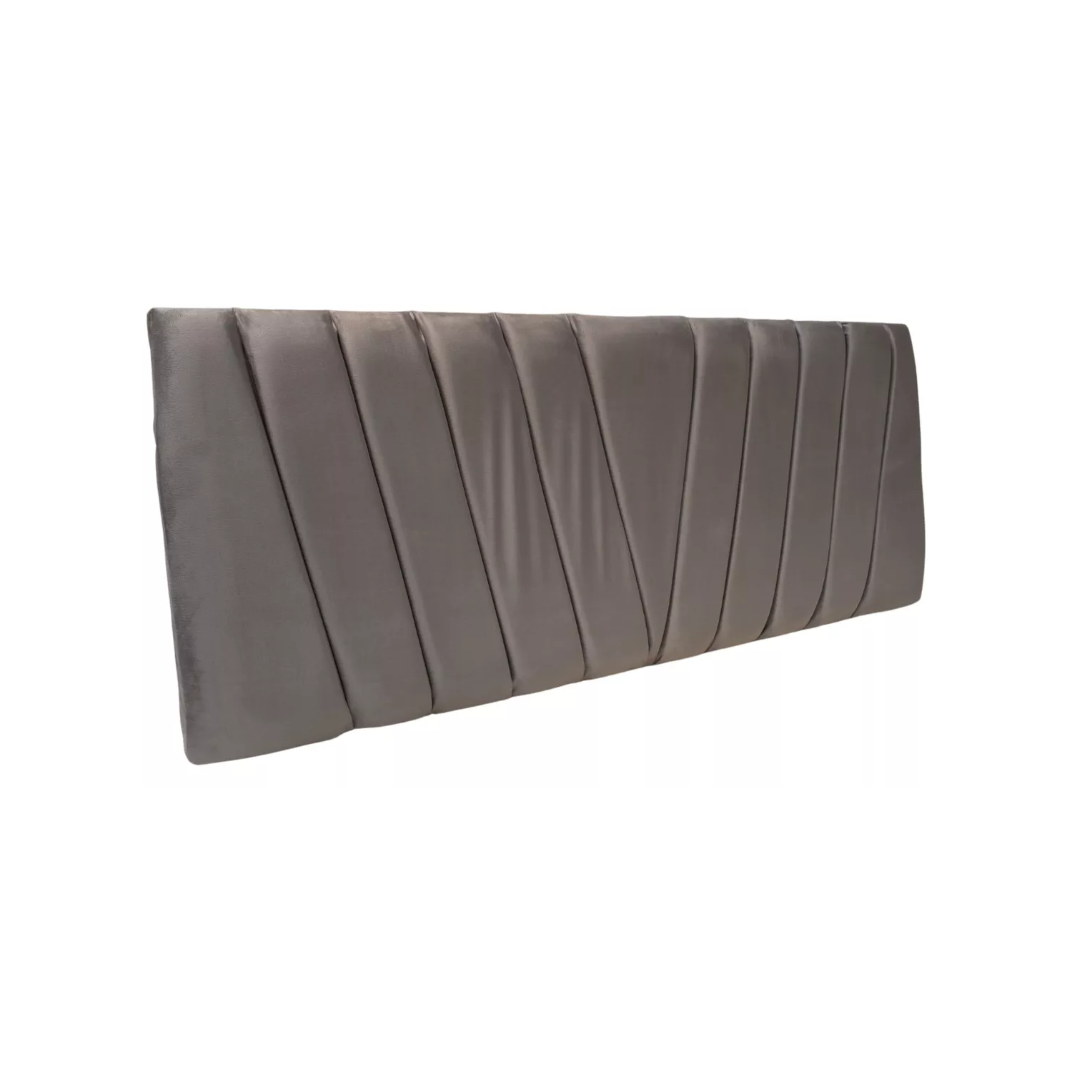 RESPALDO IMPORTCLICK ELEGANTE CAPITONÉ EN V SÚPER KING FELPA GRIS CLARO 200 X 60 CM - 2