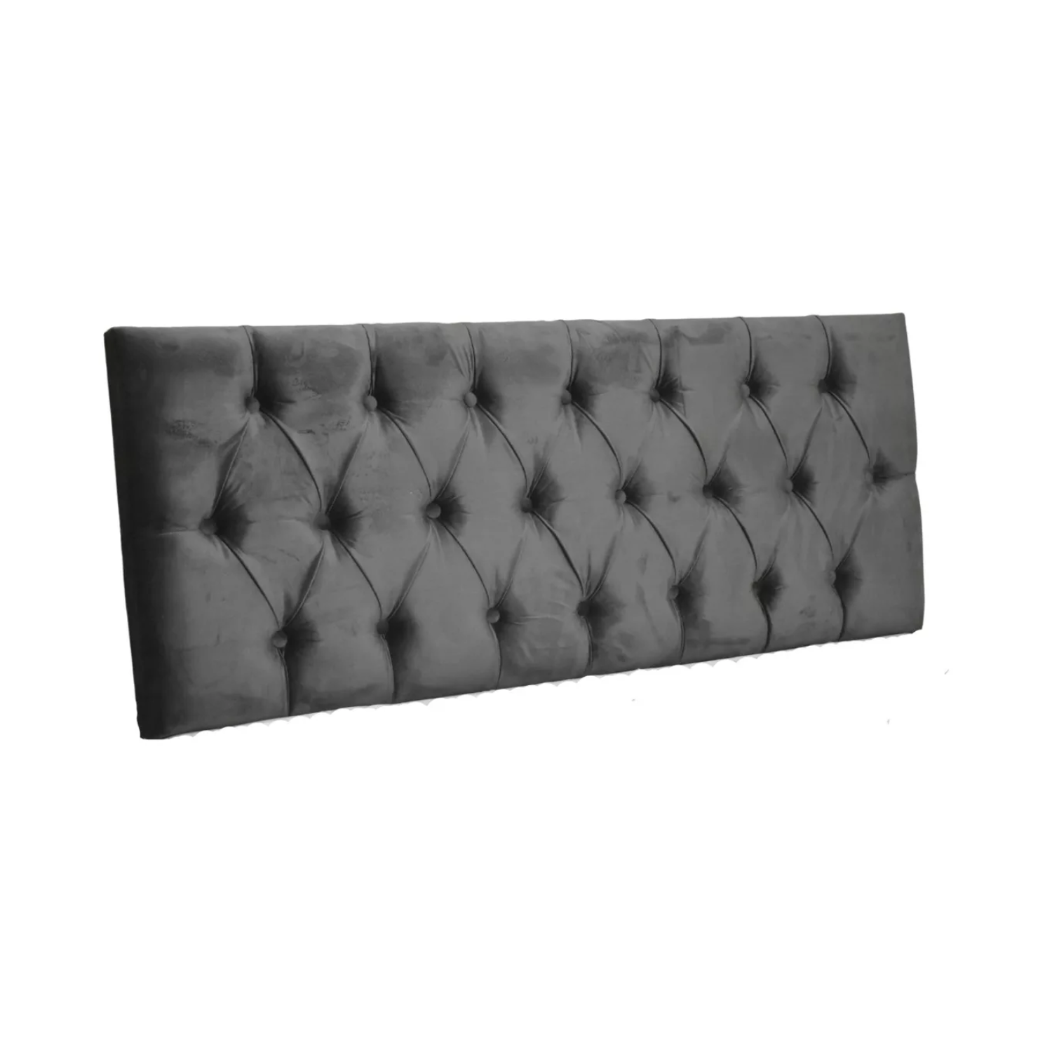 RESPALDO IMPORTCLICK ELEGANTE CAPITONÉ SÚPER KING FELPA GRIS OSCURO 200 X 60 CM - 4