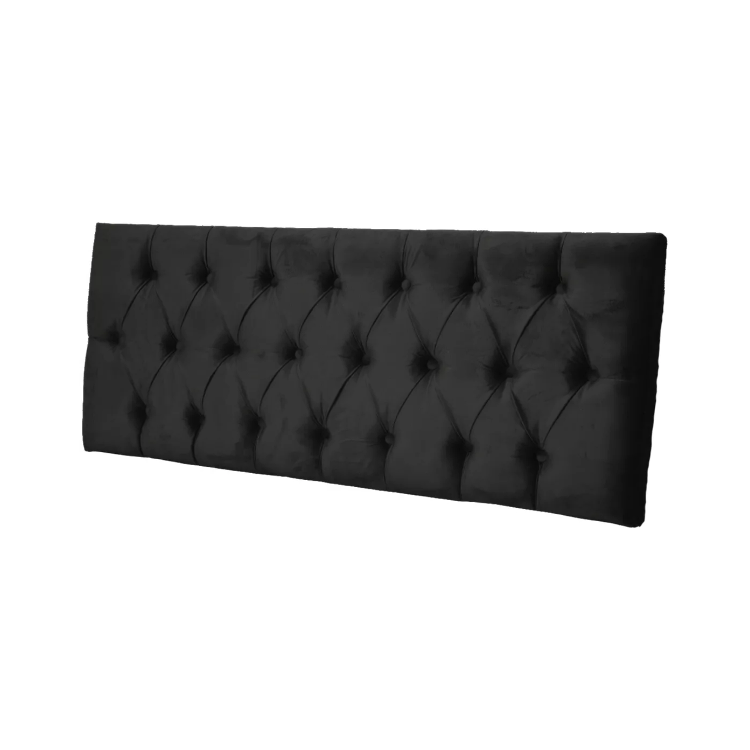 RESPALDO IMPORTCLICK ELEGANTE CAPITONÉ SÚPER KING FELPA NEGRO 200 X 60 CM - 3